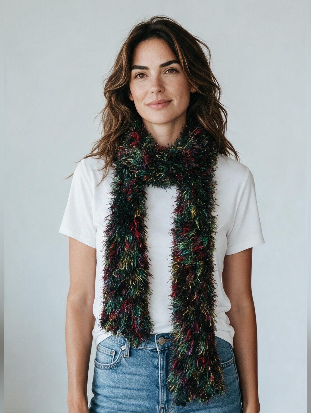 Multi-colored Fuzzy Shaggy Magic Scarf